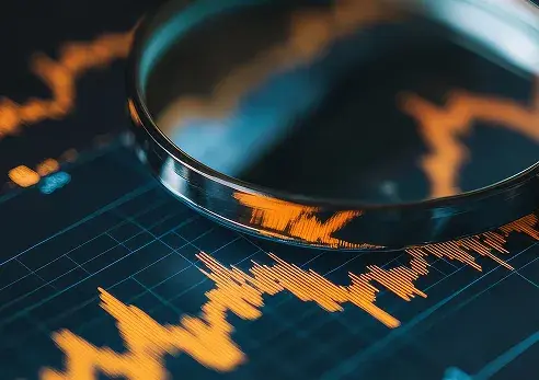 magnifying-glass-interest-rate-chart-showing-decline